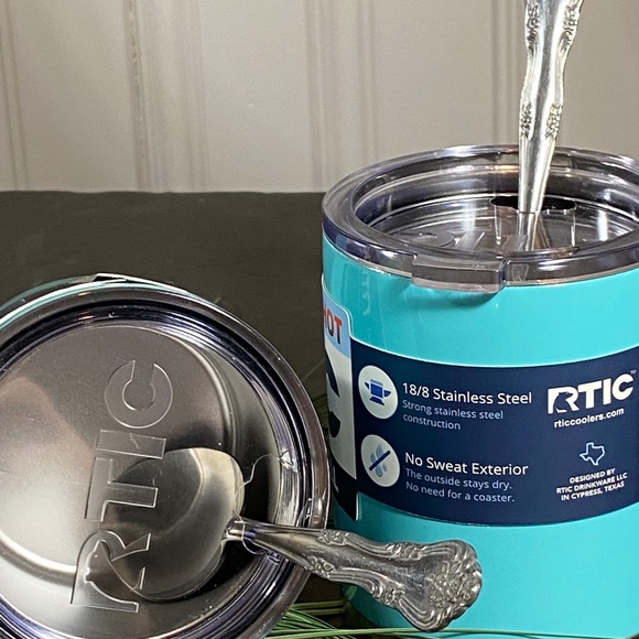 1st Gen RTIC Set STAINLESS STEEL TUMBLERS WITH LIDS. Teal RTIC - Picture 7 of 11